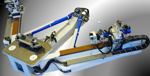 Swing arm profile stretch forming press (FEV&V)